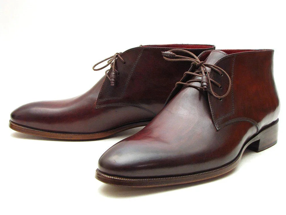 Paul Parkman Men's Chukka Boots Brown & Bordeaux (ID#CK43E8) - Which Mark