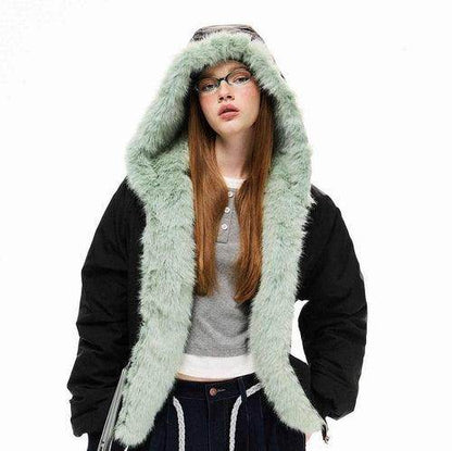 Loose Fleece-lined Warm Parka Cotton Jacket Top Coat For Women - Which Mark