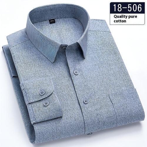 Men's Long Sleeve Solid Color Pocket Light Business DressShirt - Which Mark