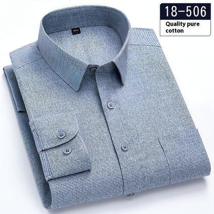 Men's Long Sleeve Solid Color Pocket Light Business DressShirt - Which Mark