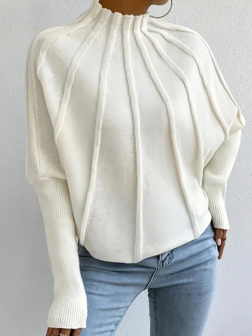 Solid Color Loose Spider Mesh Casual Short Sweater Women - Which Mark