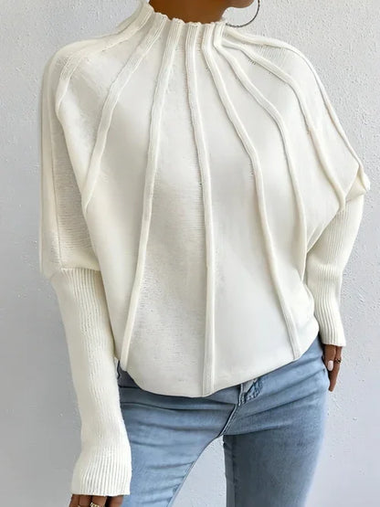 Solid Color Loose Spider Mesh Casual Short Sweater Women - Which Mark