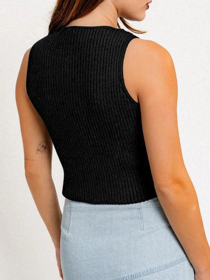 Bow Round Neck Cropped Tank - Which Mark