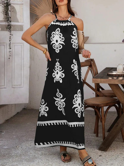 Devine Grecian Neck Printed Maxi Dress - Which Mark