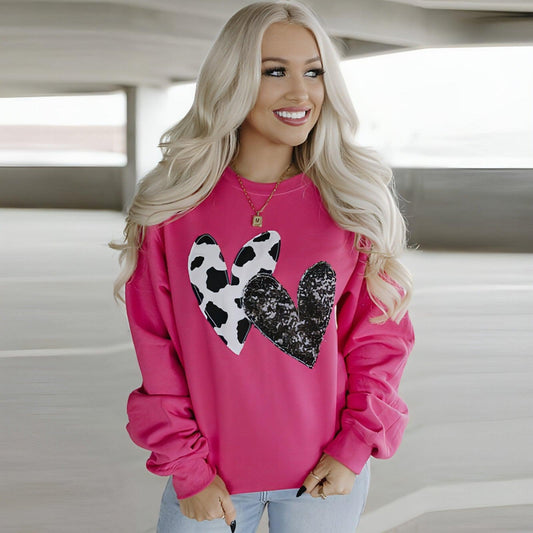 A1. Round Neck Long Sleeve Top Women's Loose Printed Sweater - Which Mark