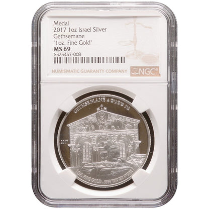 1 oz Silver GETHSEMANE Medal MS69 2017 Israel - Which Mark