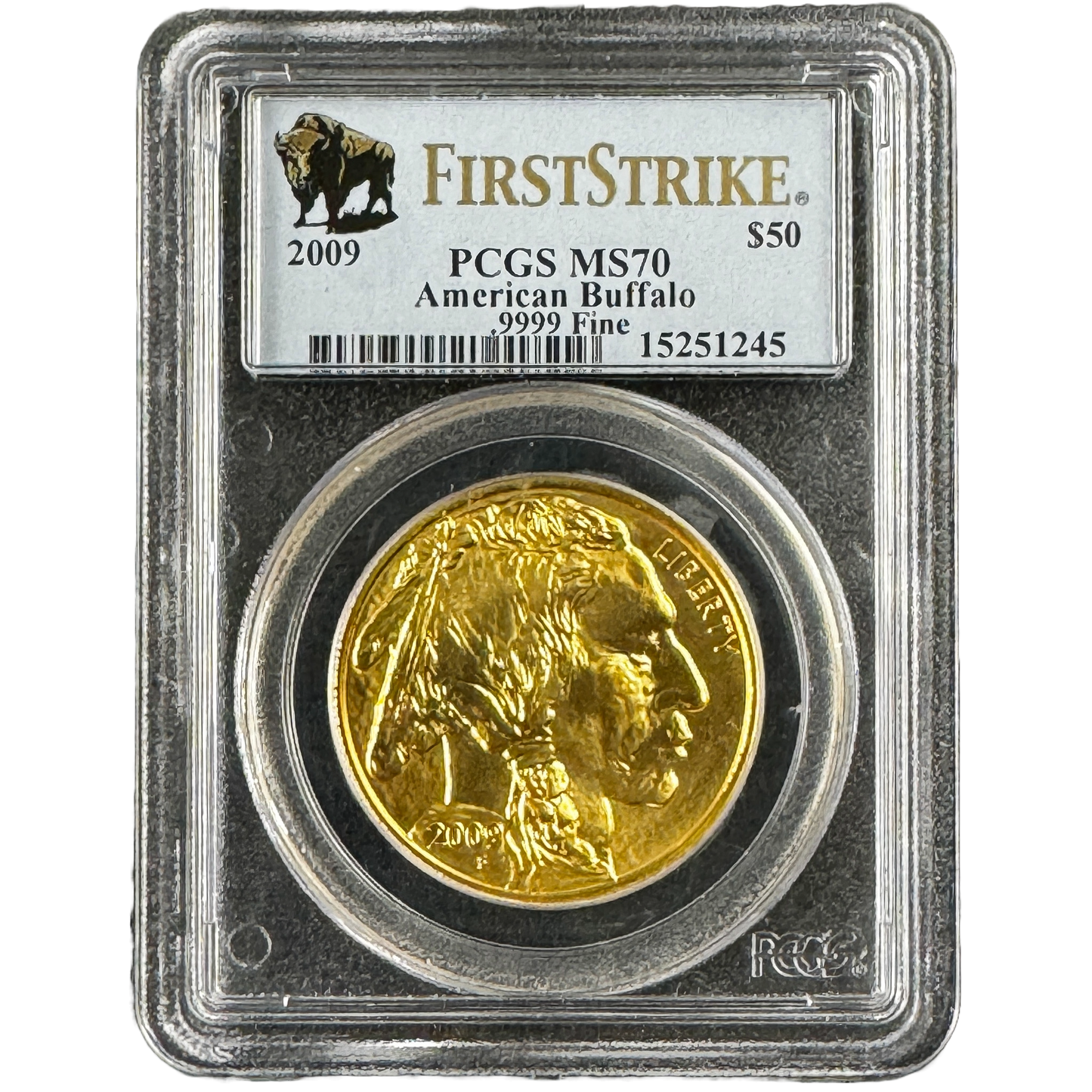 1 oz Gold AMERICAN BUFFALO Coin PCGS MS70 First Strike 2009 - Which Mark