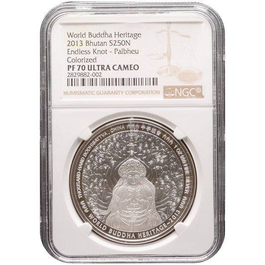 1 oz Silver ETERNAL KNOT World Heritage of Buhdda Coin PF70 - Which Mark