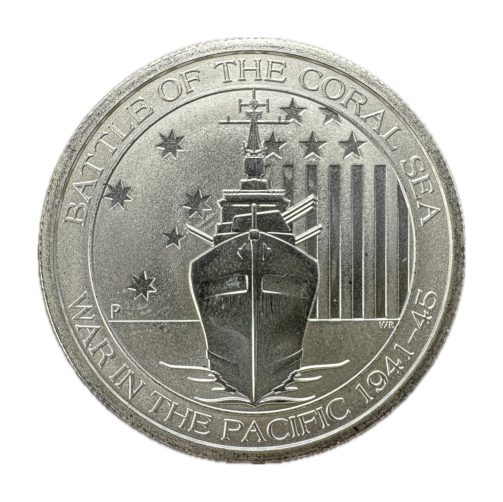 1/2 oz Silver BATTLE OF THE CORAL SEA Coin War In The Pacific 2015 - Which Mark
