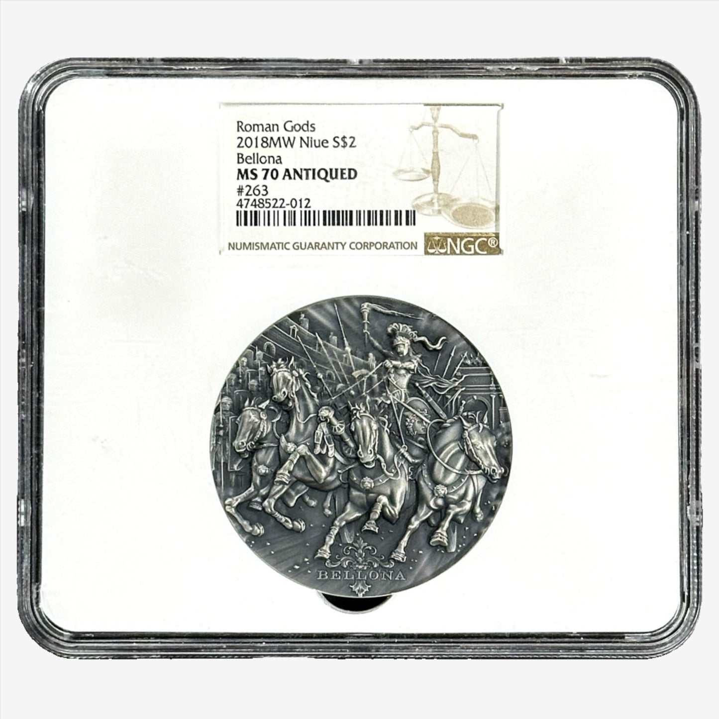 2 oz Silver BELLONA Roman Gods Coin MS70 2018 Niue - Which Mark