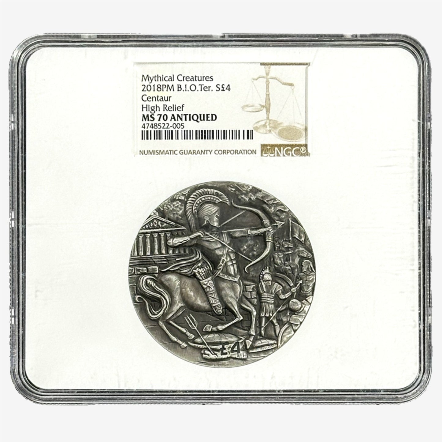 2 oz Silver CENTAUR Mythical Creatures Coin MS70 2018 British Indian - Which Mark