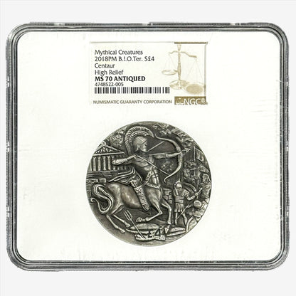 2 oz Silver CENTAUR Mythical Creatures Coin MS70 2018 British Indian - Which Mark