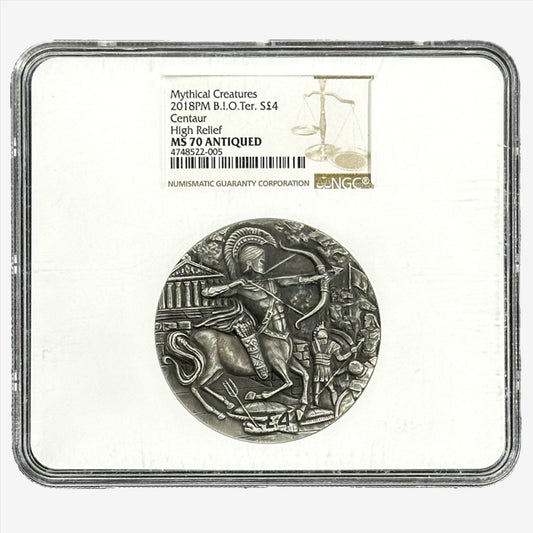 2 oz Silver CENTAUR Mythical Creatures Coin MS70 2018 British Indian - Which Mark