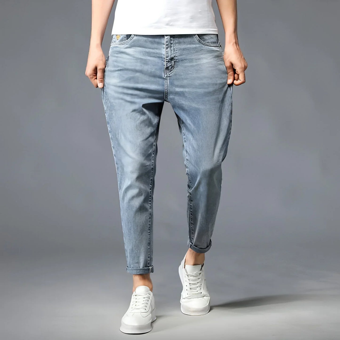 UrbanEase™ Small Feet Jeans Straight-Leg Pants Men - Which Mark