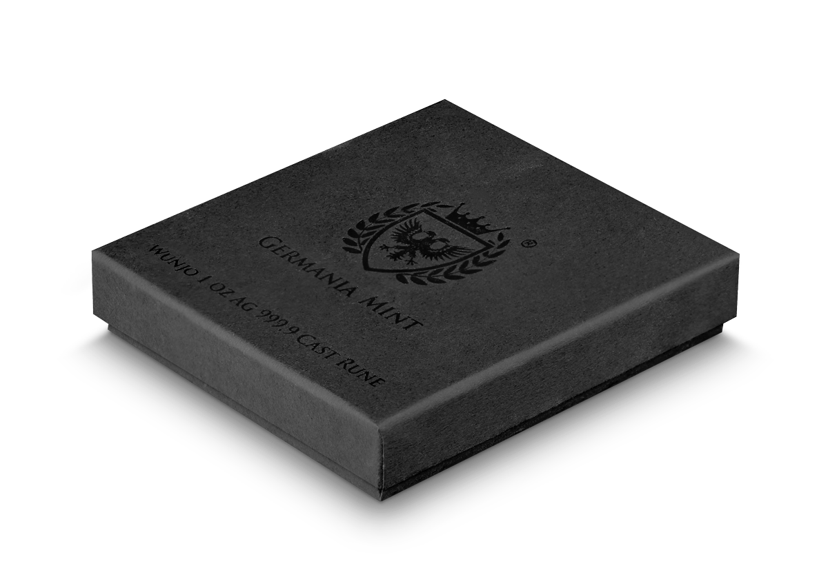 1 oz Silver WUNJO Cast Rune UV Reactive Bar (Germania Mint) - Which Mark