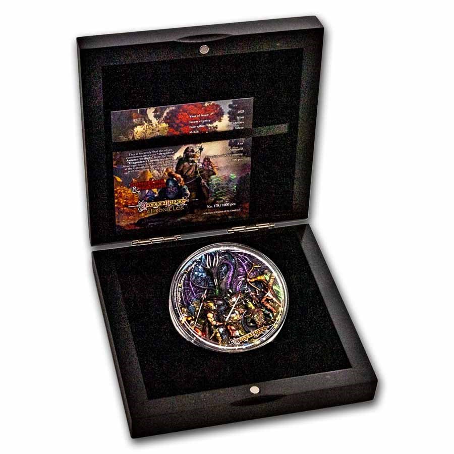 5 oz Silver DRAGONS OF AUTUMN TWILIGHT Dragonlance Coin 2023 Niue - Which Mark