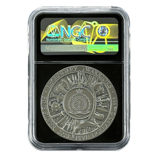 2 oz Silver ERIC BLOODAXE Legendary Warriors Coin NGCX10 2023 Niue - Which Mark
