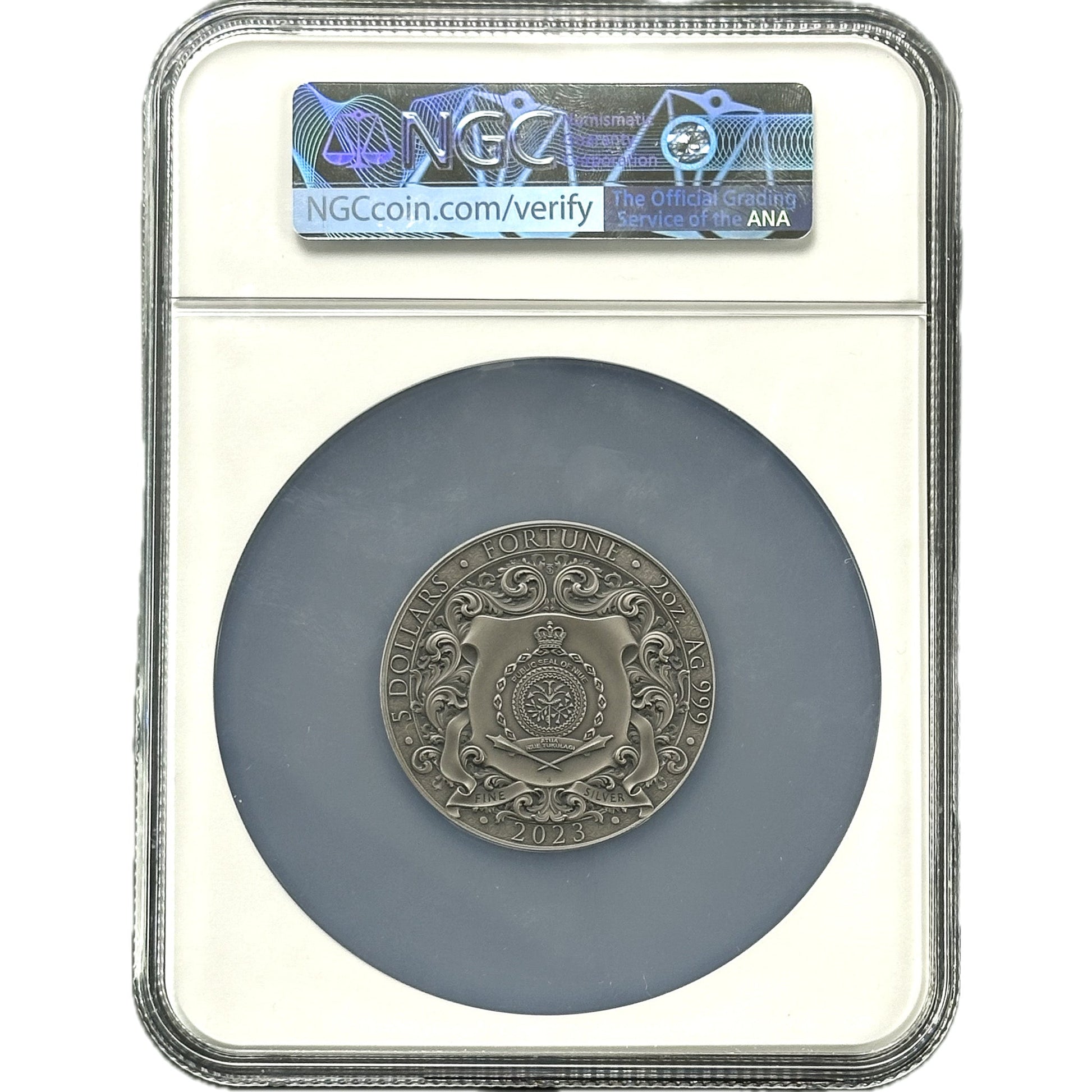 2 oz Silver FORTUNA Gilt Coin MS70 2023 NIue - Which Mark