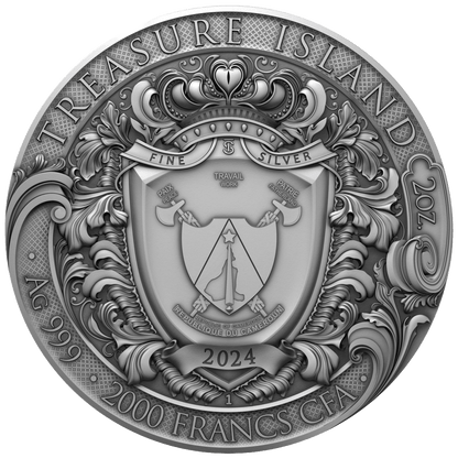 2 oz Silver TREASURE ISLAND Coin 2024 Cameroon - Which Mark