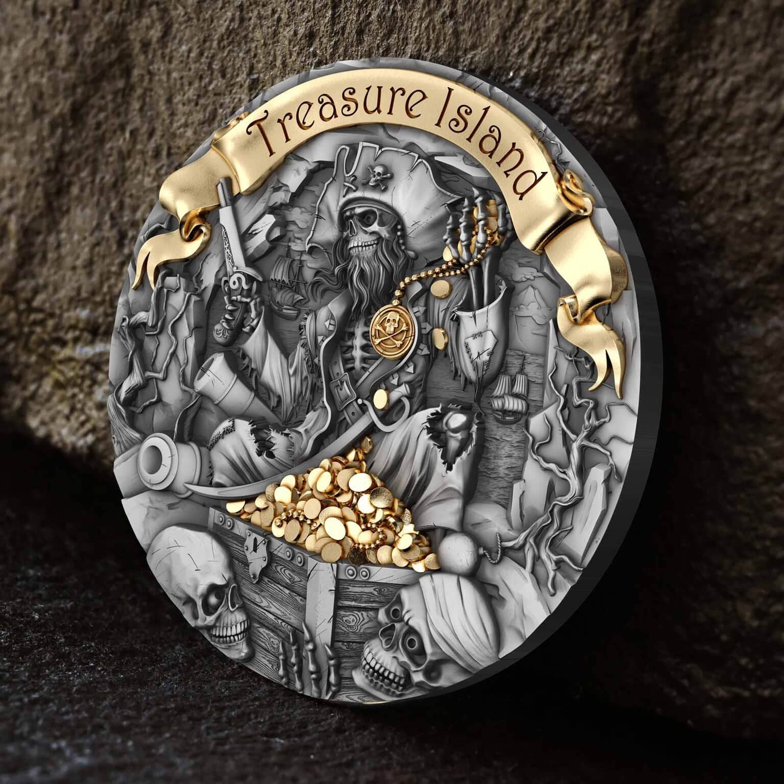 2 oz Silver TREASURE ISLAND Coin 2024 Cameroon - Which Mark