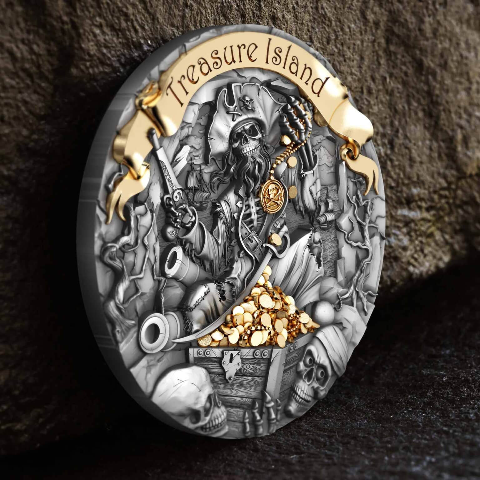 2 oz Silver TREASURE ISLAND Coin 2024 Cameroon - Which Mark