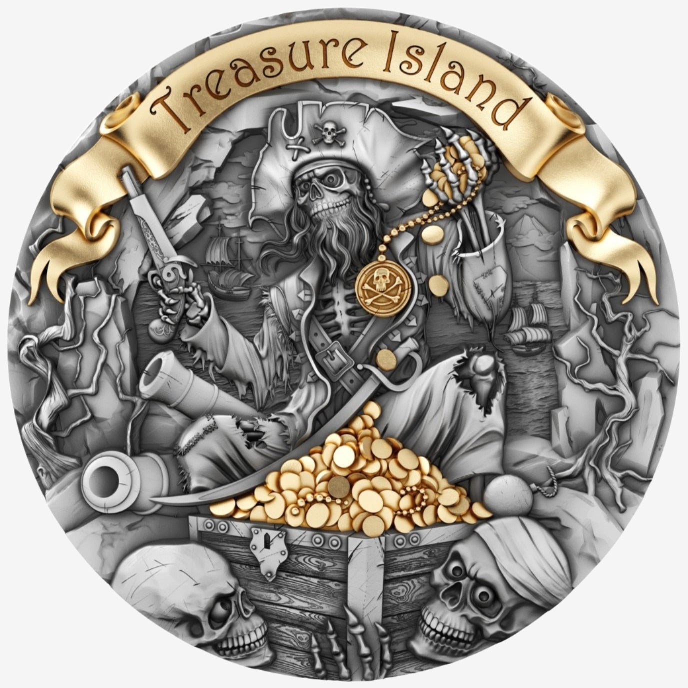 2 oz Silver TREASURE ISLAND Coin 2024 Cameroon - Which Mark
