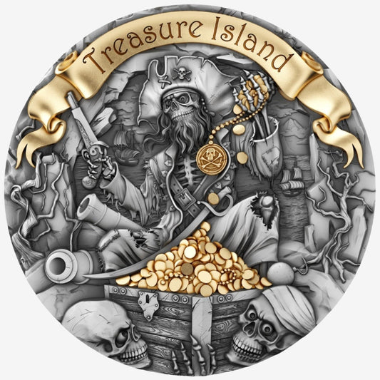 2 oz Silver TREASURE ISLAND Coin 2024 Cameroon - Which Mark