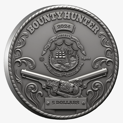 2 oz Silver DJANGO BOUNTY HUNTER Coin 2024 Liberia - Which Mark