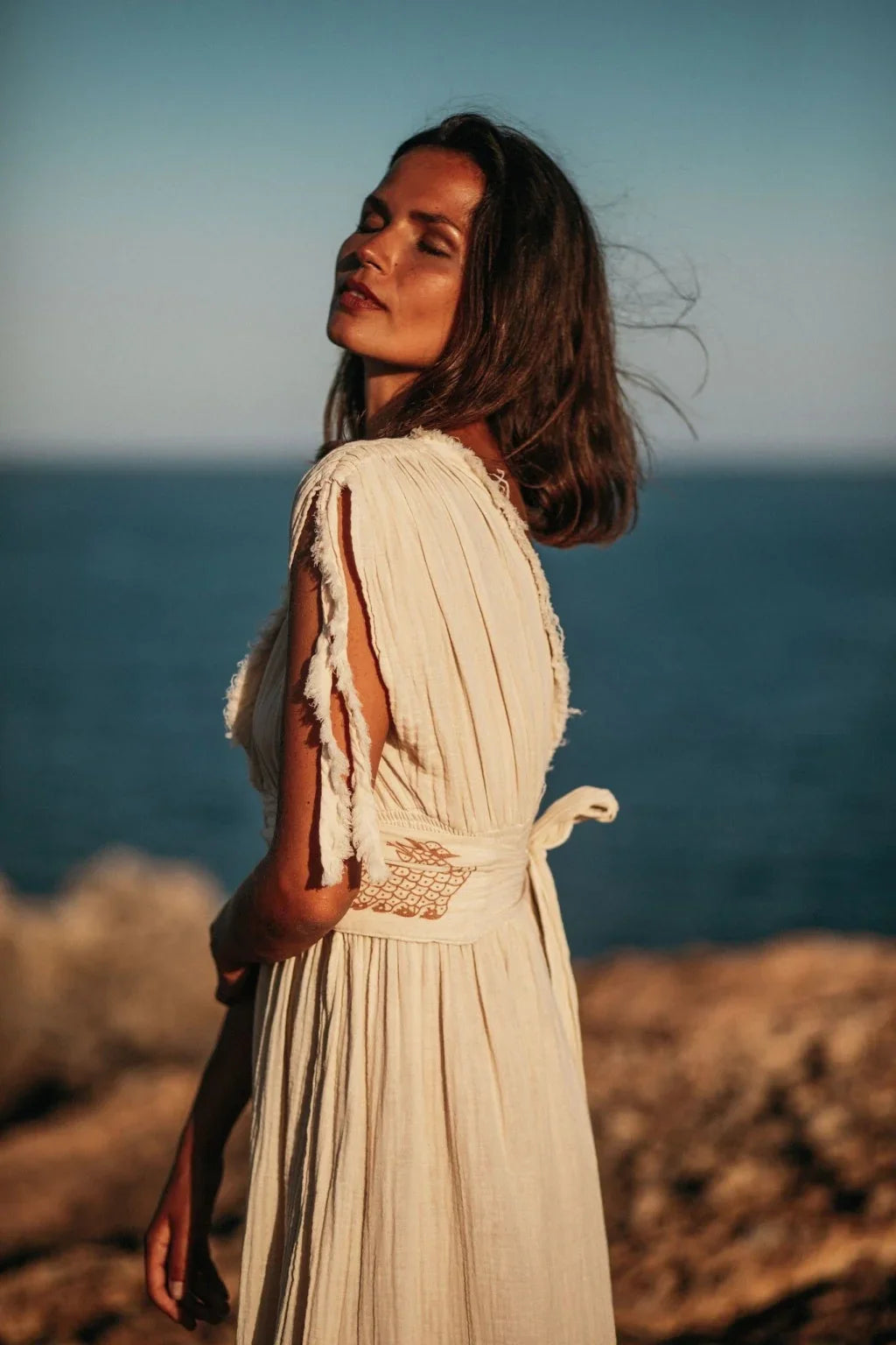 Helen Organic Cotton Goddess Side Slit Dress - Which Mark