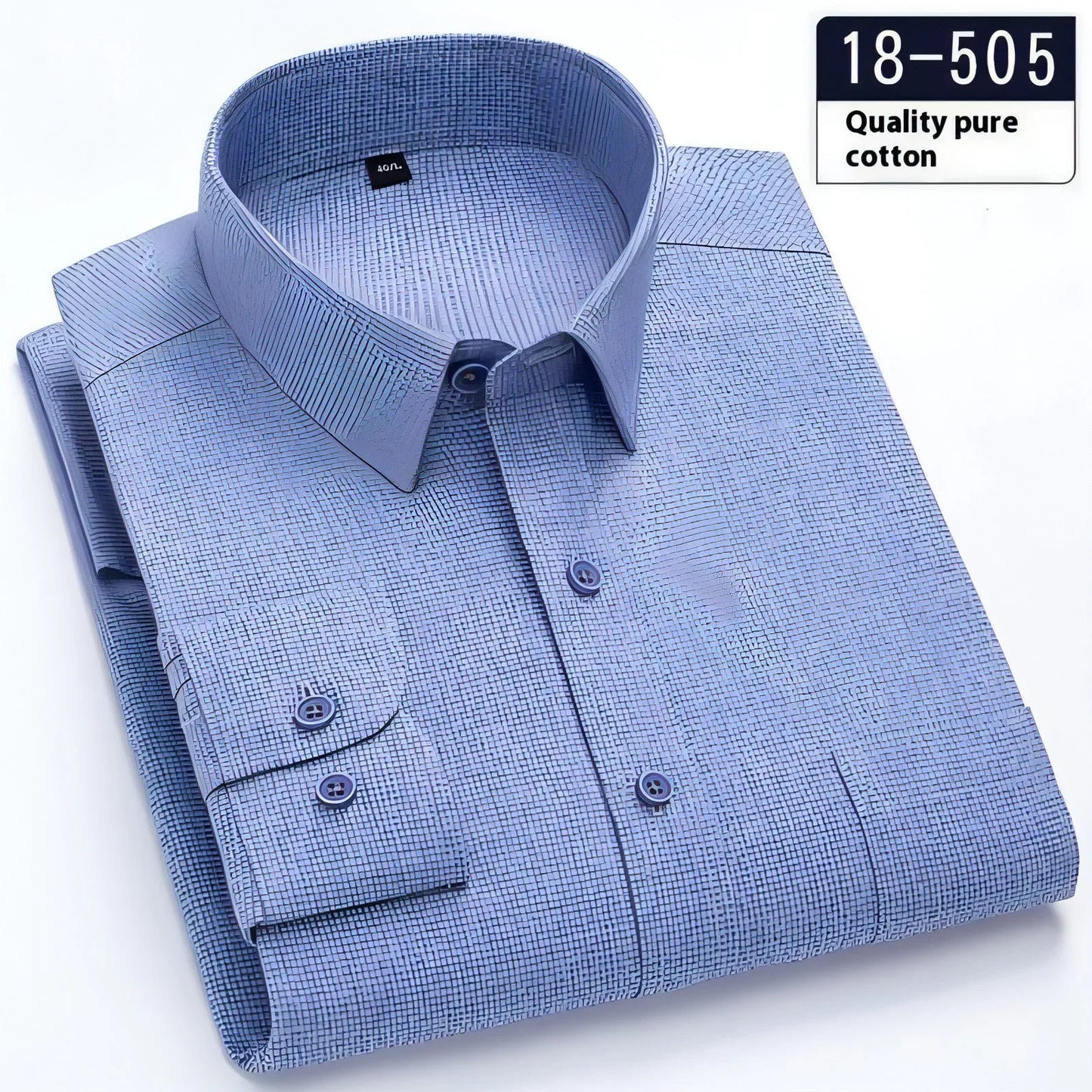 Men's Long Sleeve Solid Color Pocket Light Business DressShirt - Which Mark