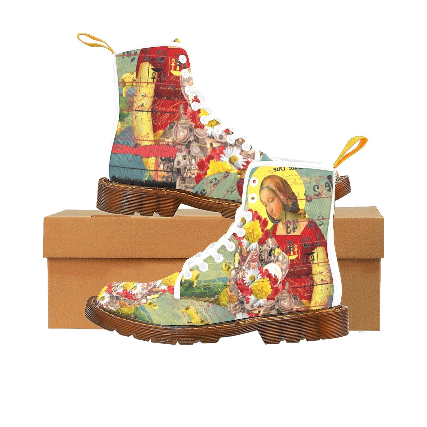 GOATS. III Women's All Over Print Fabric High Boots - Which Mark