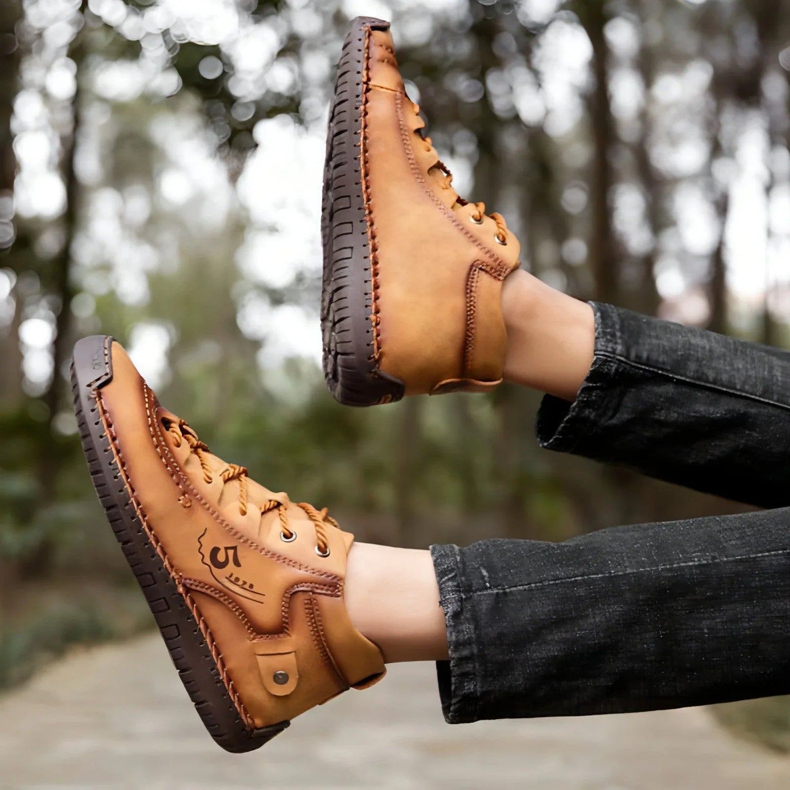 A1. Hand-sewn Men's Oversize Outdoor Boots Leather Shoes - Which Mark