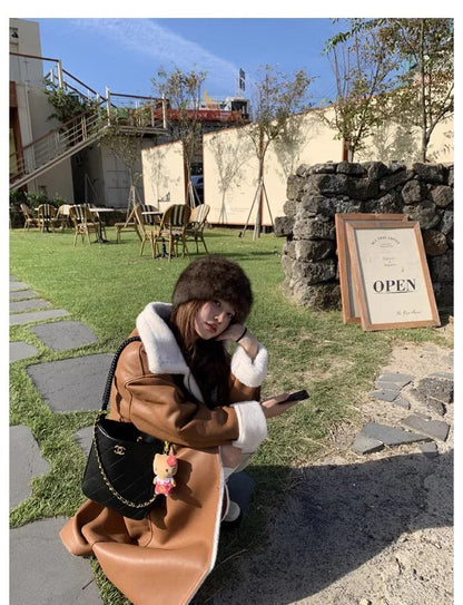 Mink Fur Knit Fur Hat with Elastic Headband and Ear Protection for - Which Mark