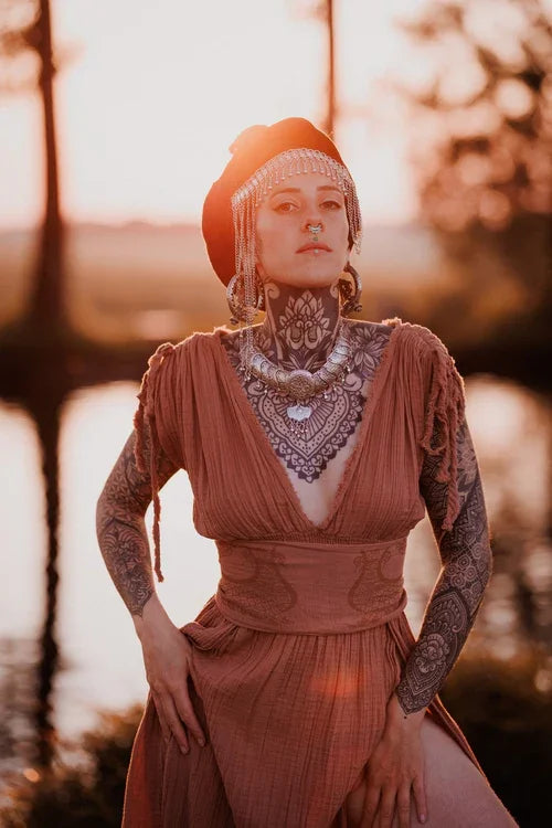 Helen Organic Cotton Goddess Side Slit Dress - Which Mark