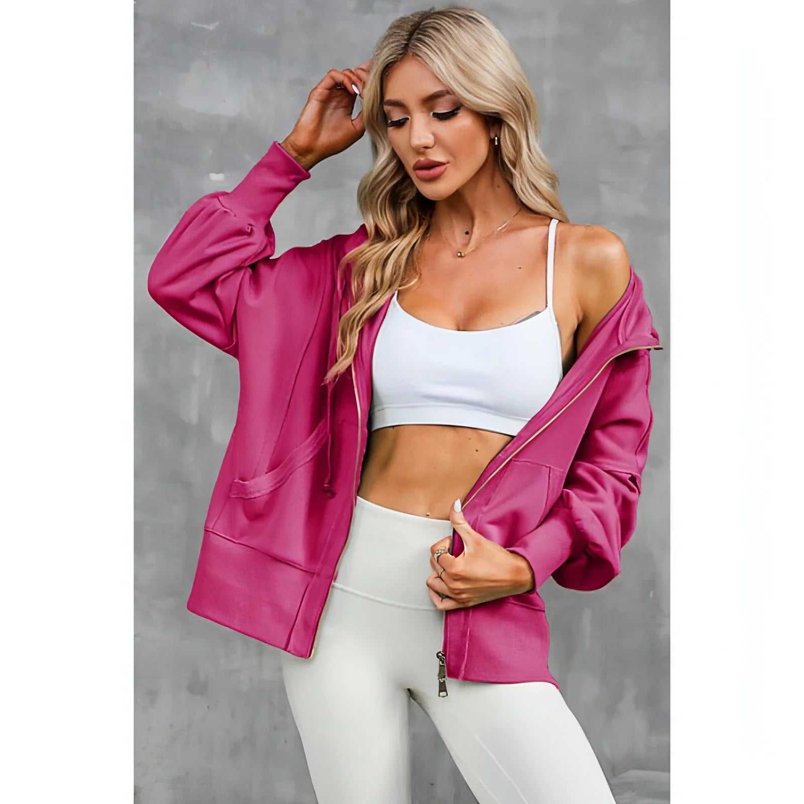 Solid Color Long Sleeve Sweater For Women (Zipper) - Which Mark