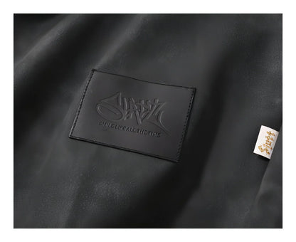 Retro Street Style Washed-out PU Leather DressShirt Men - Which Mark