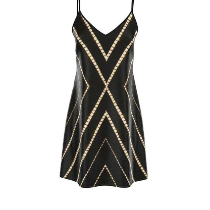 Vela Silk Slip Dress in Striped Shibori - Which Mark