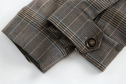 Plaid Loose-fitting Stand-up Collar Jacket Men And Women - Which Mark