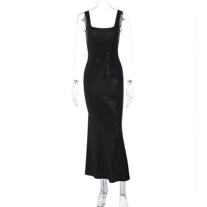 Women's Low-cut U-neck Sequin Hot Drilling Hip Spaghetti Straps Dress - Which Mark