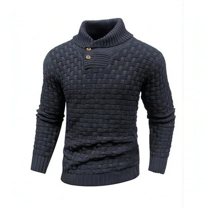 Chic Buttoned Slim Turtleneck Sweater for Men - Which Mark