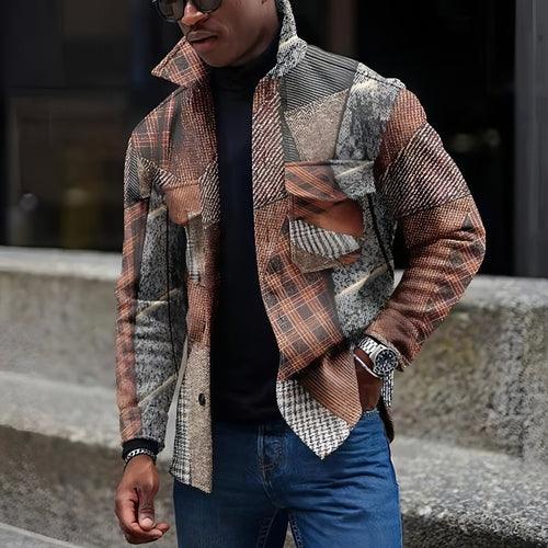 Youth Lapels Fashion Printed Jacket Men - Which Mark