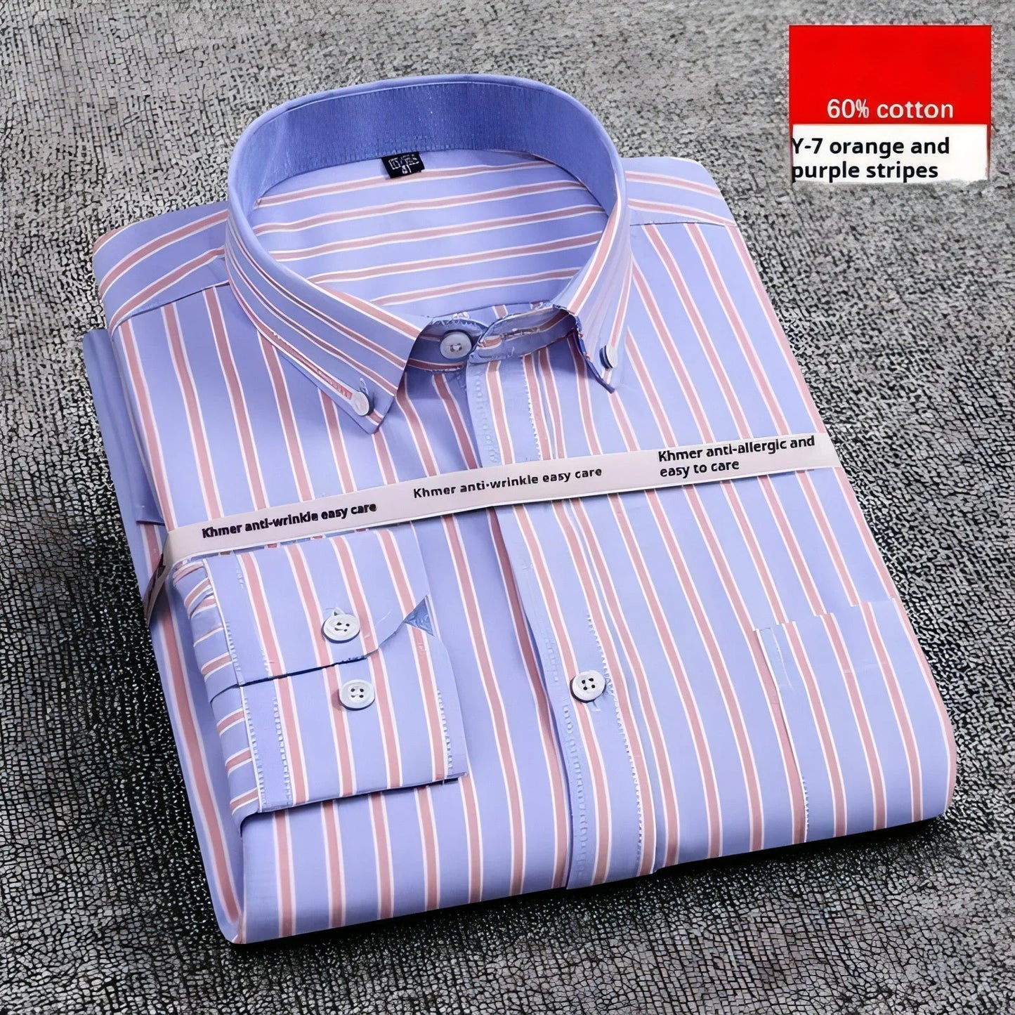 Men's Purified Cotton Long Sleeve DressShirt Anti-wrinkle Heartless - Which Mark