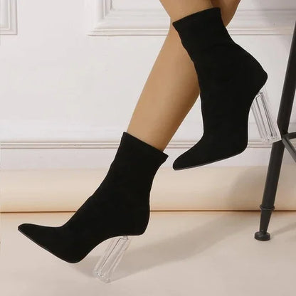 A1. Crystal High-heeled Shoes Women Boots - Which Mark