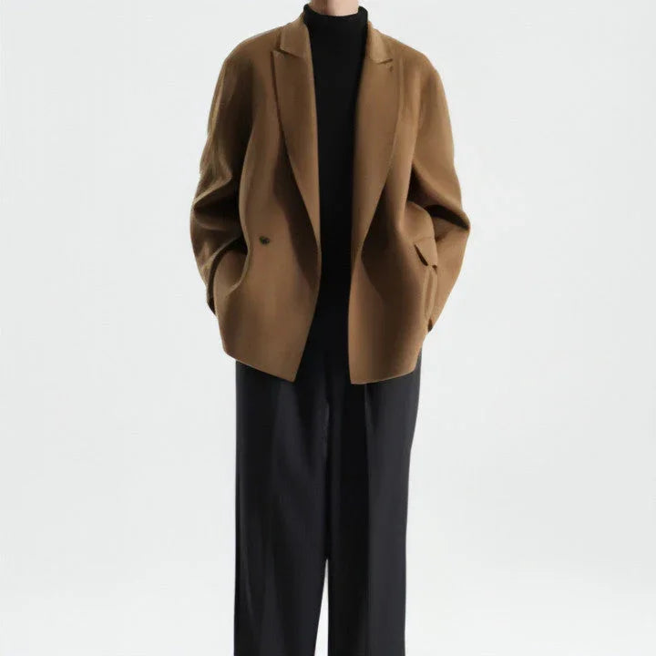 Gun Collar Double-faced Woolen Goods Woolen Suit Wool Coat For Men - Which Mark