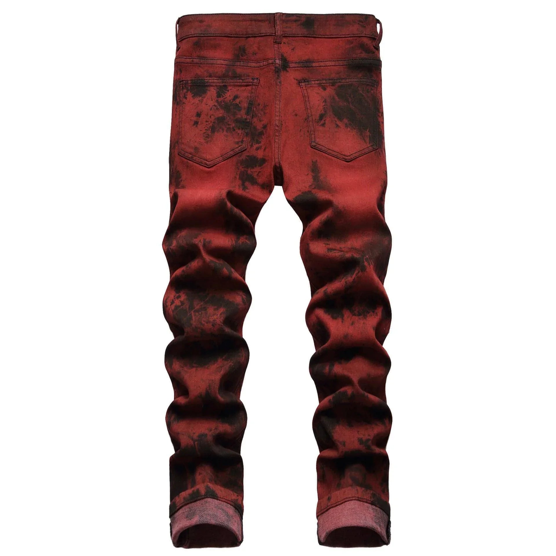 UrbanEase™ Stretch Tie Dyed Red Brick Men 's Jeans - Which Mark