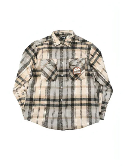Retro Street Lightning Flame Loose DressShirt Men - Which Mark