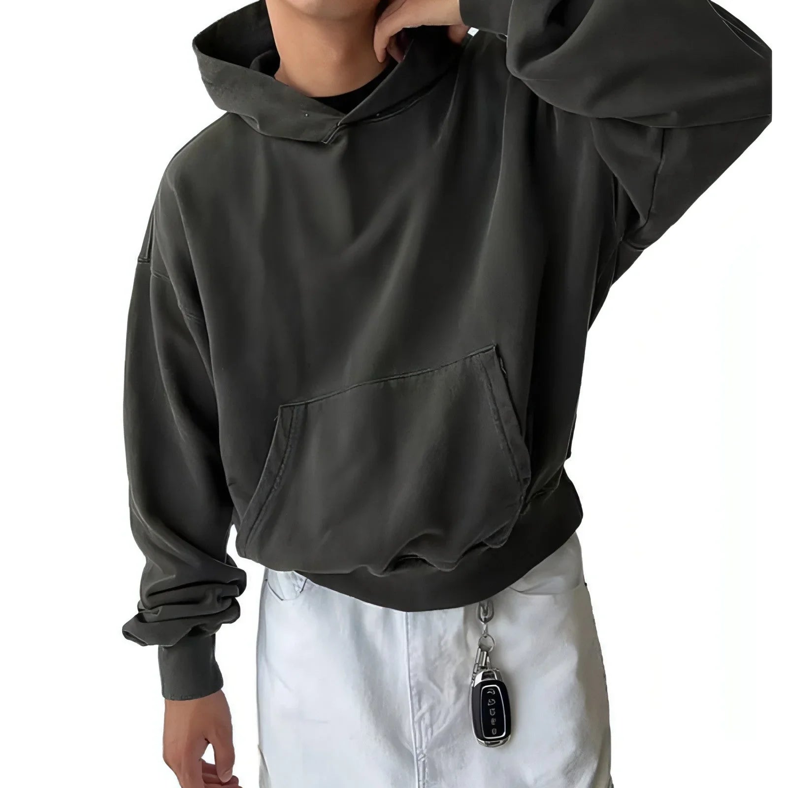 New Casual All-matching Hooded Loose Sweater Men's Retro Style Jacket - Which Mark