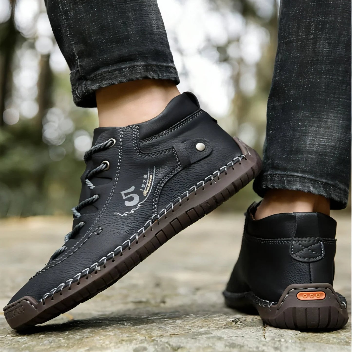 A1. Hand-sewn Men's Oversize Outdoor Boots Leather Shoes - Which Mark