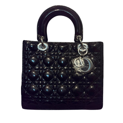 BLACK CANNAGE LAMBSKIN MEDIUM LADY BAG - Which Mark