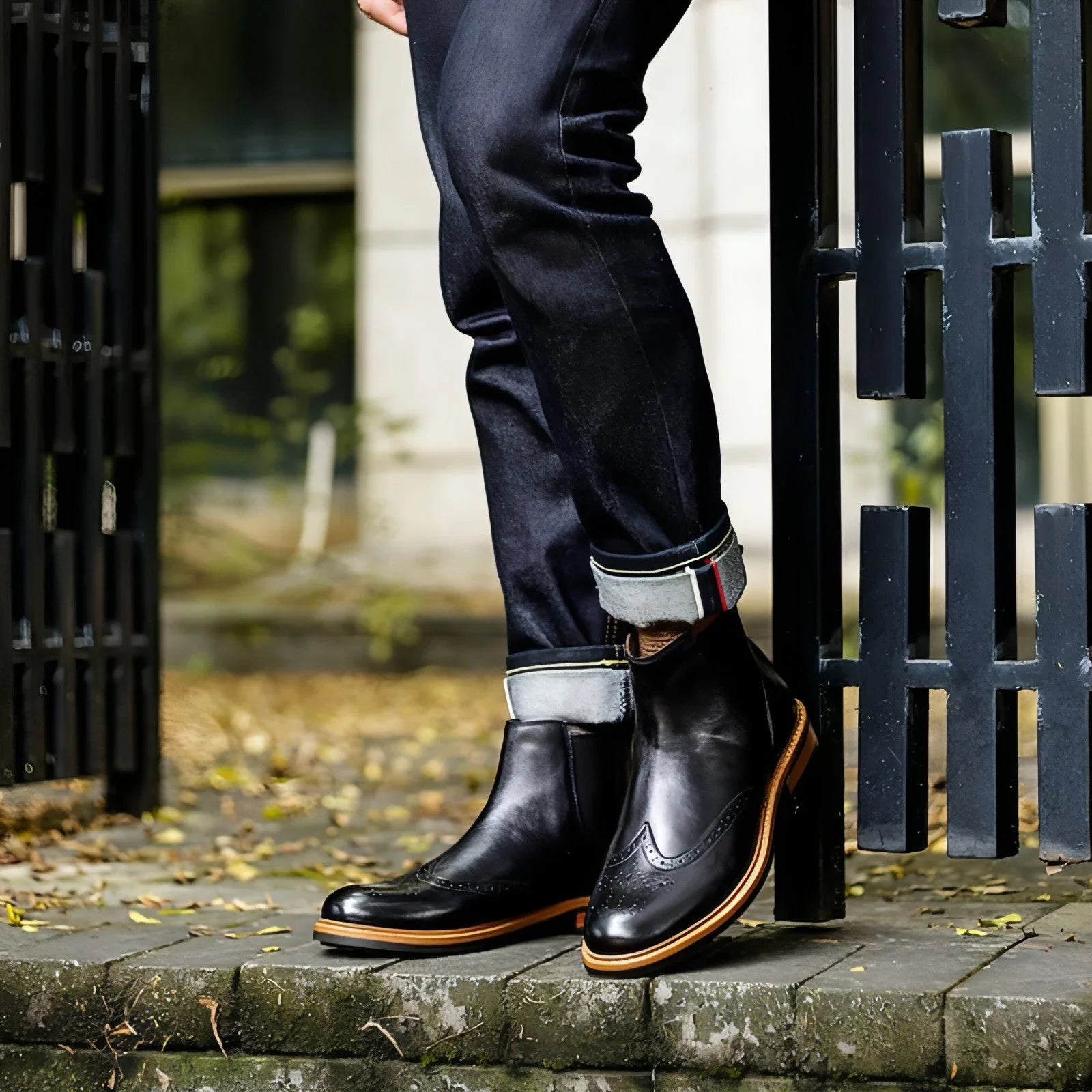 Men's Shoes High-top Sleeve Men's Leather Boots Cowhide British Retro - Which Mark